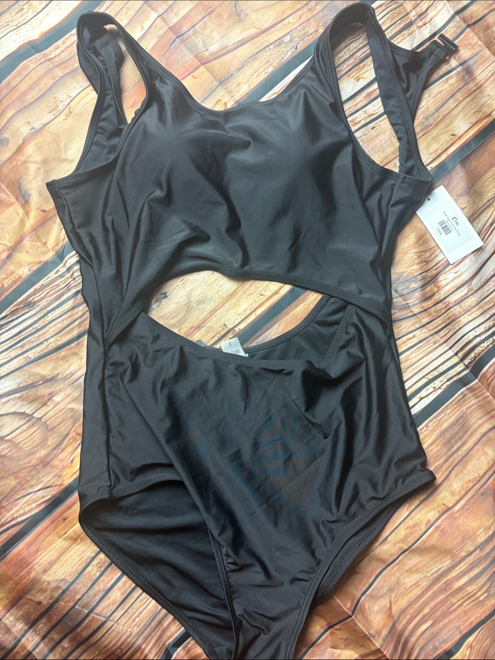 ZYIA Black Cutout One-Piece Swim Suit